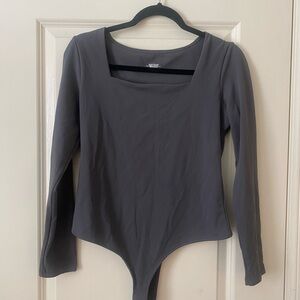 Women’s Gray Long Sleeve Bodysuit